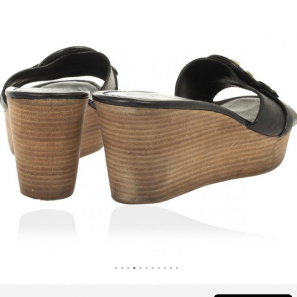 Tory Burch Patti 3 Black Logo Wedges💕❤️ - Picture 4 of 13